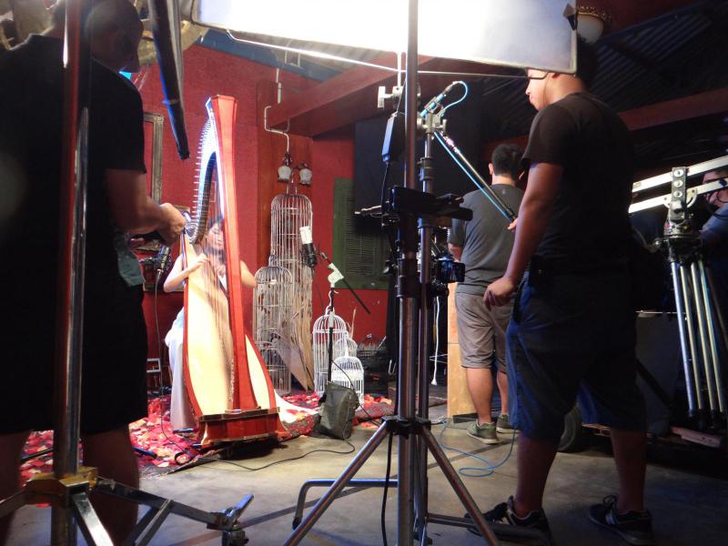 Filming Harpist Lisa